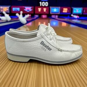 Dexter Moccasin Toe Lace-Up Shoes Size 8 W White Grey Casual Vintage Classic USA